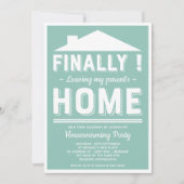 離れズマイパープルハウスおもしろい引っ越し祝いパーティーパーティー 招待状 (正面)