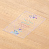 離れズ&Gem Diamond Geometricモダン 結婚's アクリル招待状 (レイダウン)