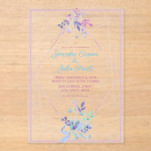 離れズ&Gem Diamond Geometricモダン 結婚's アクリル招待状 (正面)