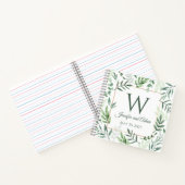 離れデザインリーフガーデンイニシャル結婚ズノート ノートブック (内部)