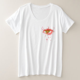 離れハートの目 プラスサイズTシャツ