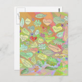 離れハートの花はがき ポストカード (正面/裏面)