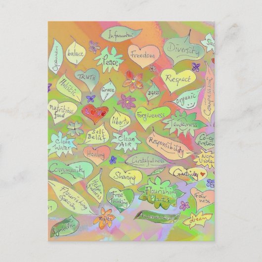 離れハートの花はがき ポストカード (正面)