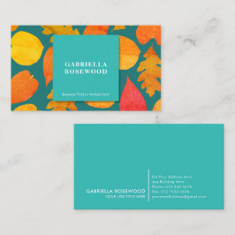 離れパターンの青い四角い自然色 名刺