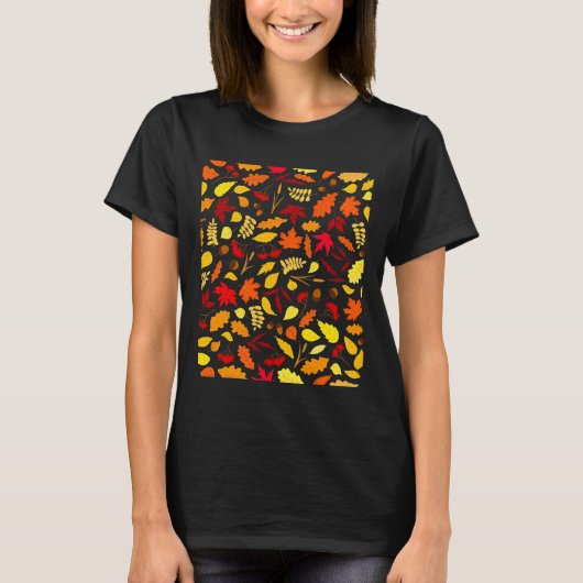 離れパターン秋デザインアコーンスウィート Tシャツ (正面)