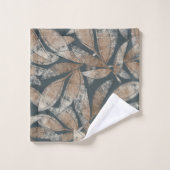 離れパターン茶色スモークブラック バスタオルセット (ウォッシュタオル)