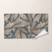 離れパターン茶色スモークブラック バスタオルセット (ハンドタオル)