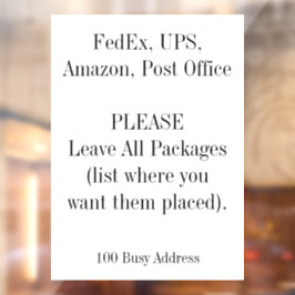 離れパッケージの方向ウィンドウのデカールのクリック ウィンドウサイン