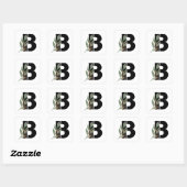 離れフェイク金ホイルBモノグラムステッカー スクエアシール (シート)