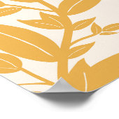 離れマスタード黄及びクリームホワイト植物学 ポスター (角)