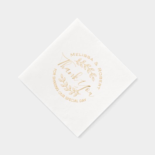 離れモダン結婚リースの皆様に感謝します 箔ナプキン (右)