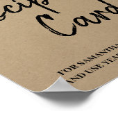 離れレシピカードここにブライダルシャワー標識 ポスター (角)