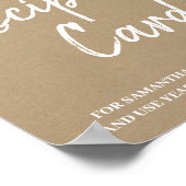 離れレシピカードここにブライダルシャワー標識 ポスター (角)