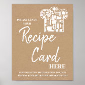 離れレシピカードここにブライダルシャワー標識 ポスター (正面)