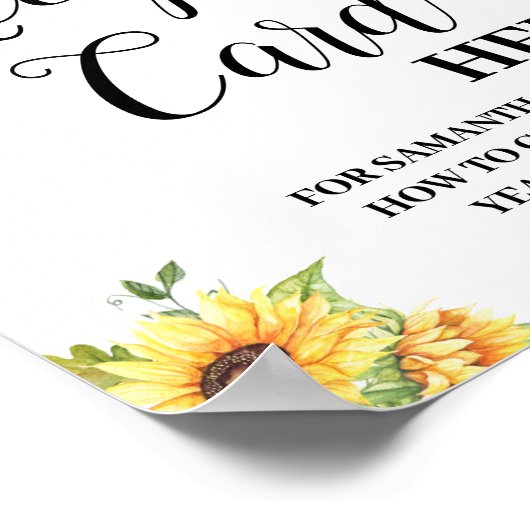 離れレシピカードここにブライダルシャワー標識 ポスター (角)