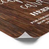 離れレシピカードはこちらウェスタンブライダルシャワー標識 ポスター (角)