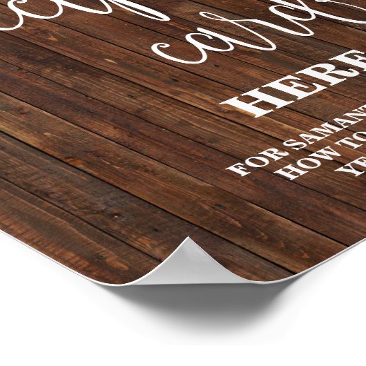 離れレシピカードはこちらウェスタンブライダルシャワー標識 ポスター (角)