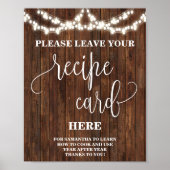 離れレシピカードはこちらウェスタンブライダルシャワー標識 ポスター (正面)