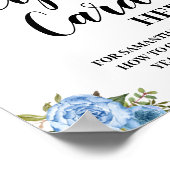 離れレシピカードはこちらブライダルシャワーブルーフローラ ポスター (角)