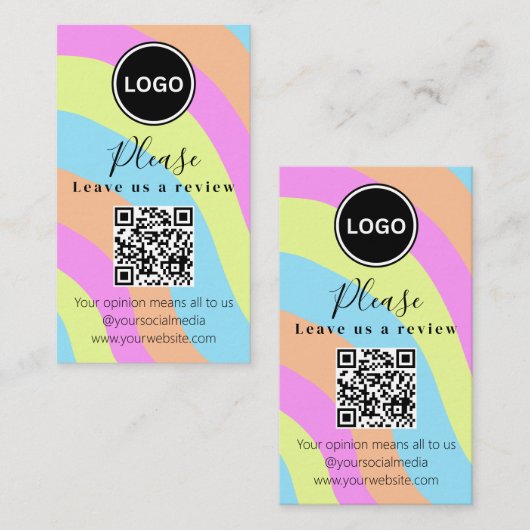離れレビューを行う | QRコードモダン名刺 名刺 (正面/裏面)