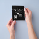 離れレビューソーシャルメディアロゴトレンディーブラック チラシ (手)