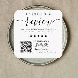 離れレビューソーシャルメディアQrコードロゴ白 スクエア名刺