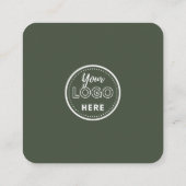 離れレビューソーシャル・メディアQrコードDark Green スクエア名刺 (裏面)