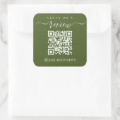離れレビュービジネスQRコードのソーシャルメディア スクエアシール (バッグ)