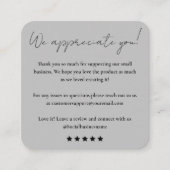 離れレビュー |お客様からのフィードバック |ありがとうございます スクエア名刺 (正面)