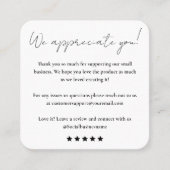 離れレビュー |お客様からのフィードバック |ありがとうございます スクエア名刺 (正面)