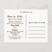 離れレースのよう秋 – 愛の愛の日付を保存 案内ポストカード (裏面)