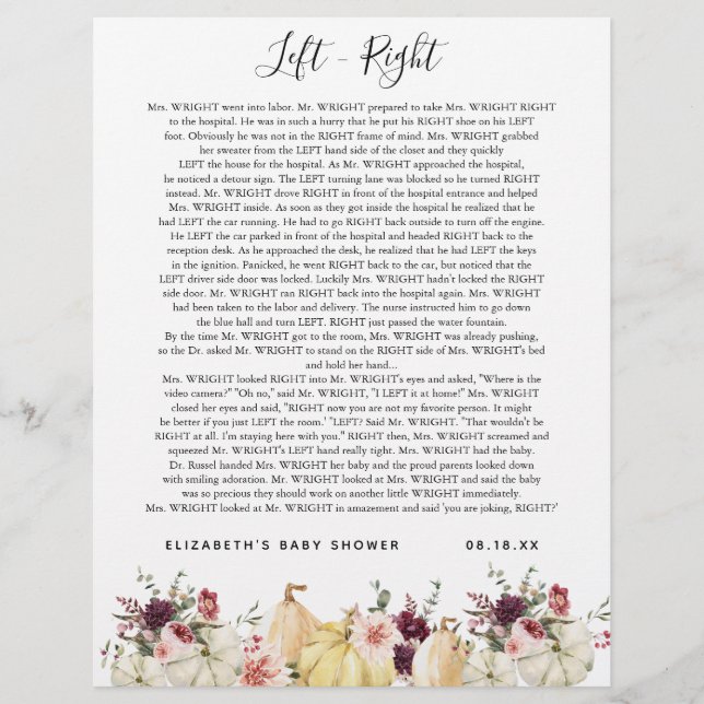 離れ右 |赤ちゃんシャワーゲーム (正面)