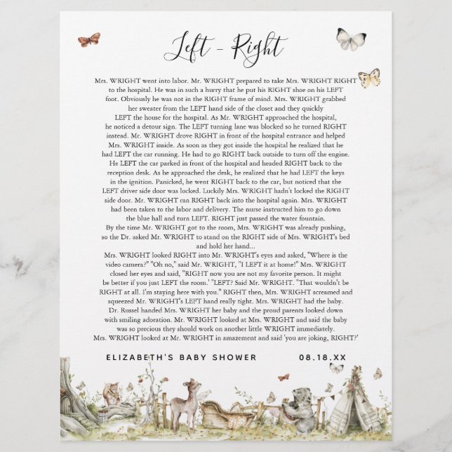 離れ右 |赤ちゃんシャワーゲーム (正面)