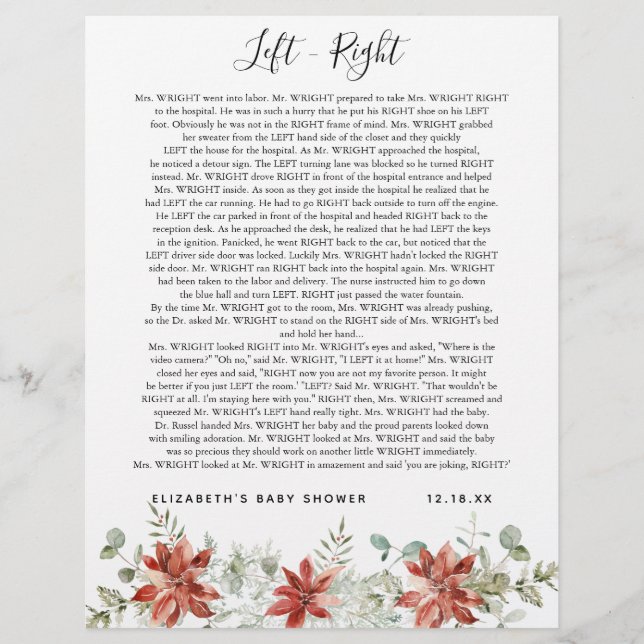 離れ右 |赤ちゃんシャワーゲーム (正面)