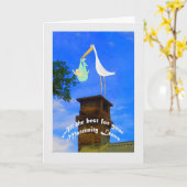 離れ妊婦のストルとベビー カード (黄色い花)