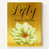離れ手パーソナライズされた金ゴールドフローラ名ギフト女の子 ノートブック (裏面)