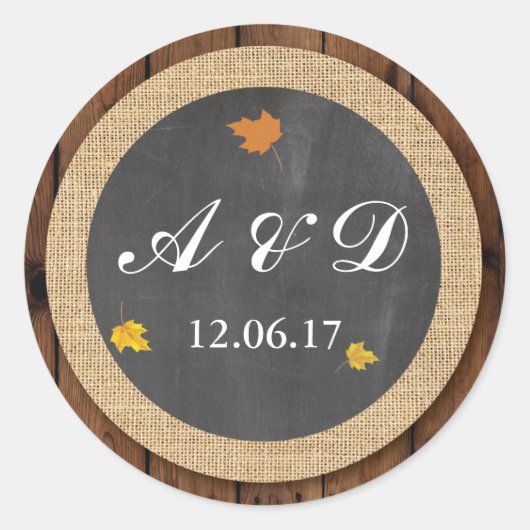 離れ木冬の秋ライトLightsラベル ラウンドシール (正面)