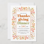 離れ果実はオレンジ色の感謝祭ディナーを焼いた 招待状 (正面)