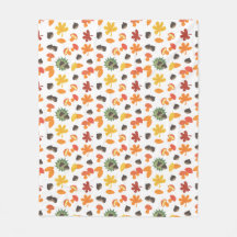 離れ柄に栗やキノコ