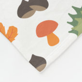 離れ柄に栗やキノコ フリースブランケット (角)