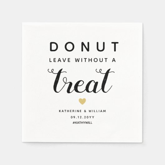 離れ無料のドナモダン結婚ツ スタンダードカクテルナプキン (正面)