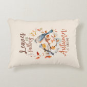 離れ秋お洒落鳥と葉 アクセントクッション (正面)