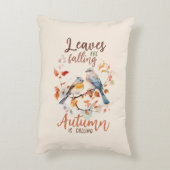 離れ秋お洒落鳥と葉 アクセントクッション (裏面(縦))