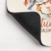 離れ秋お洒落鳥と葉 マウスパッド (コーナー)