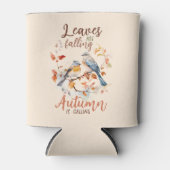 離れ秋お洒落鳥と葉 缶クーラー (正面)