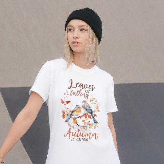 離れ秋の秋に呼び出し、秋の雰囲気が落ちている Tシャツ