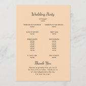 離れ秋。秋フォーマル植物学結婚院 プログラム (裏面)