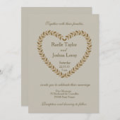 離れ素朴ハート秋の結婚式 招待状 (正面/裏面)