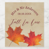 離れ素朴秋インLove Autumn結婚式の引き出物 ワインラベル (シングルラベル)