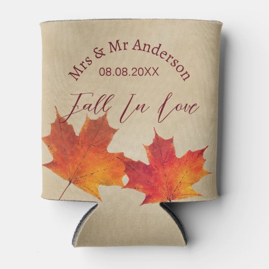 離れ素朴秋インLove Autumn結婚式の引き出物 缶クーラー (正面)